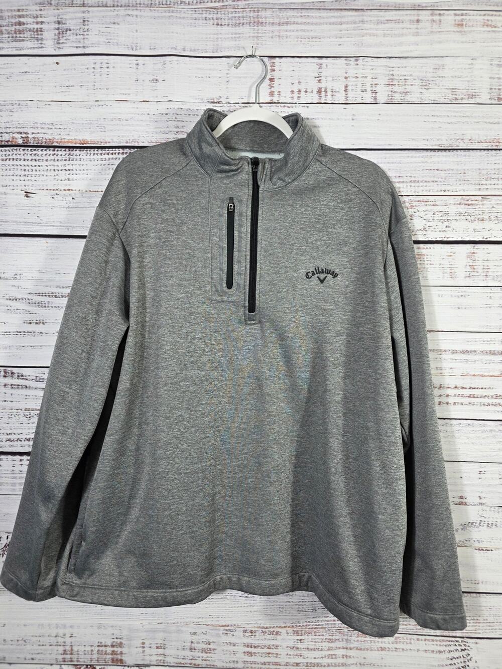 Callaway sweater mens size large Gray golf 1/4 zip pullover